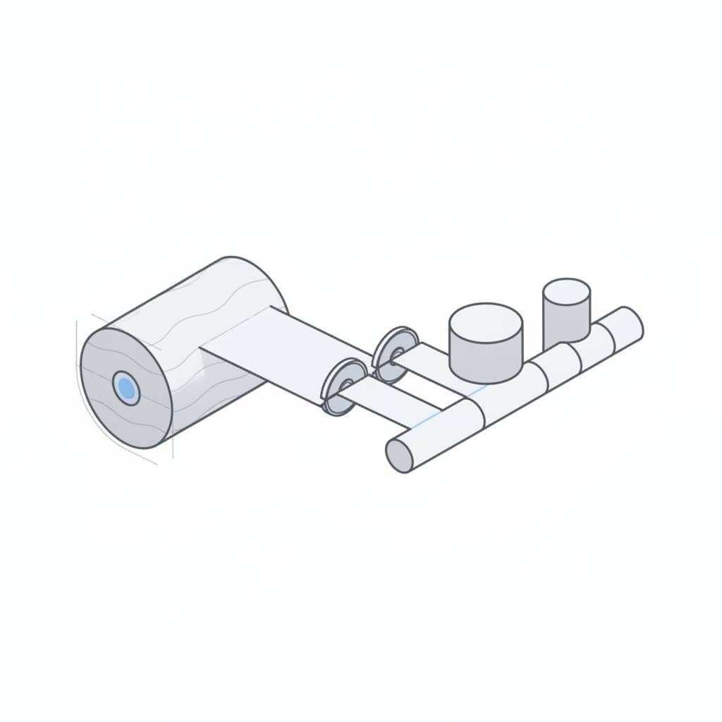 Diagram showing how gauge bands create uneven roll diameters on a standard air shaft