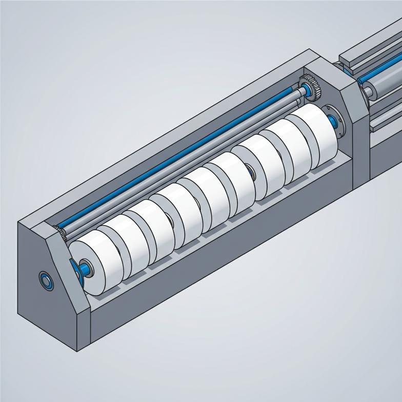 Perfectly wound finished rolls of film coming off a high-quality, correct slitting machine