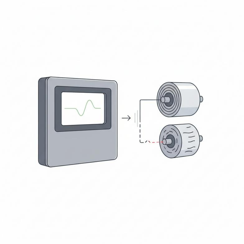 Control panel of a slitter rewinder showing closed-loop tension control settings.